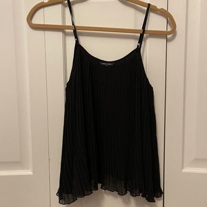 Black Pleated Naked Zebra Tank Top